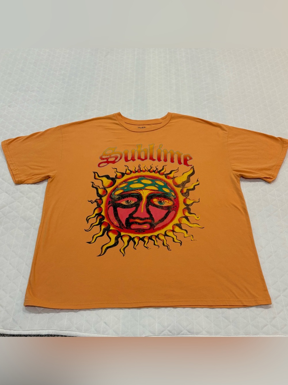 Sublime Sun On Tee Men's Band T-Shirt Sz XL Orange Short Sleeve Graphic Tee Boxy